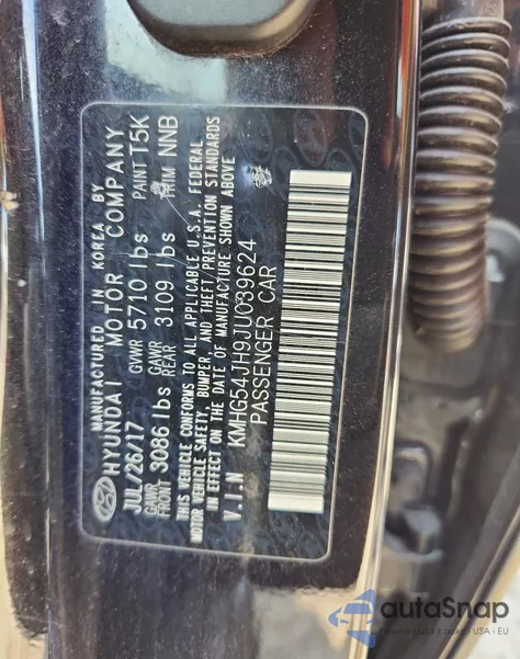 2018 Genesis G90 Ultimate из США, поврежденный, VIN KMHG54JH9JU039624